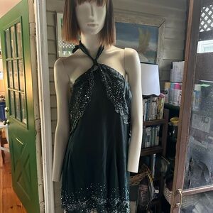 Free People Emerald Green sequin halter  Dress--  Red Label